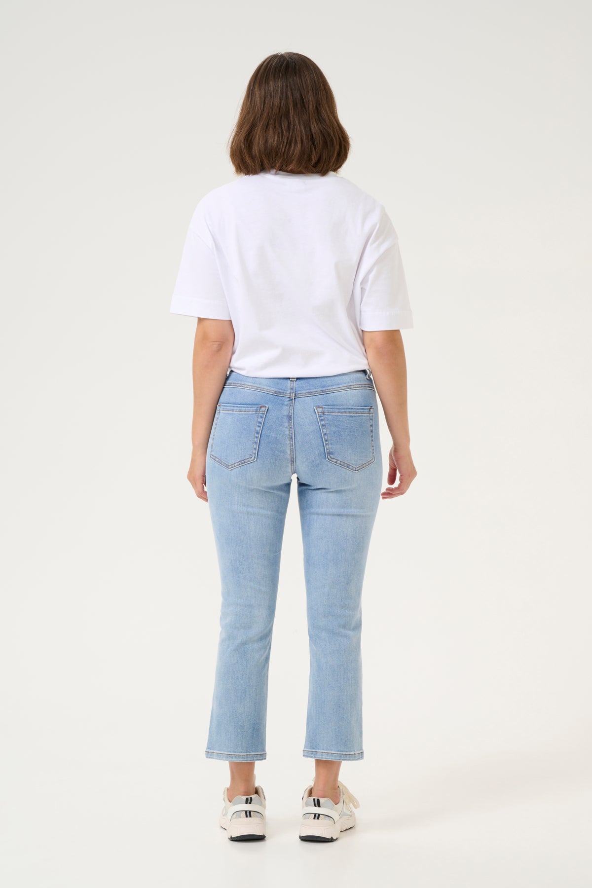 KAsinem Jeans Cropped Light Blue Washed Denim - 10506133