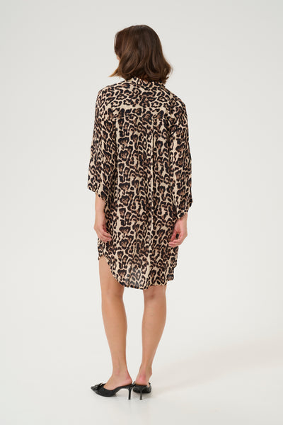 KAhildur Amber Shirt Dress Naturel Leopard Print - 10506745 Thumbnail