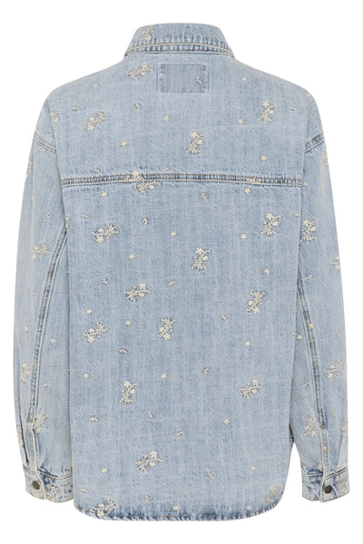 KAbabeth Denim Jacket Blue Denim/Feather Flower Emb. - 10507500 Thumbnail
