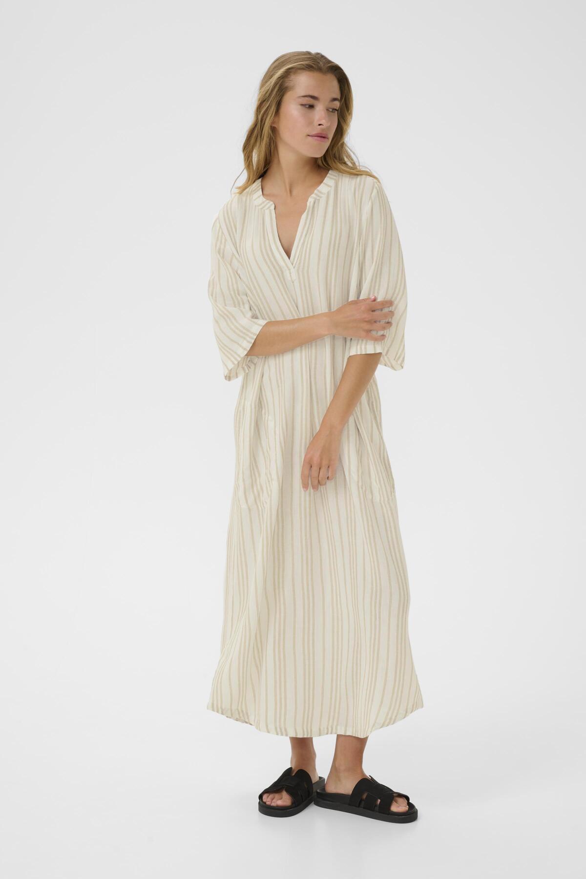 KAmilia Kaftan Dress Chalk / Chinchilla Stripe - 10508312
