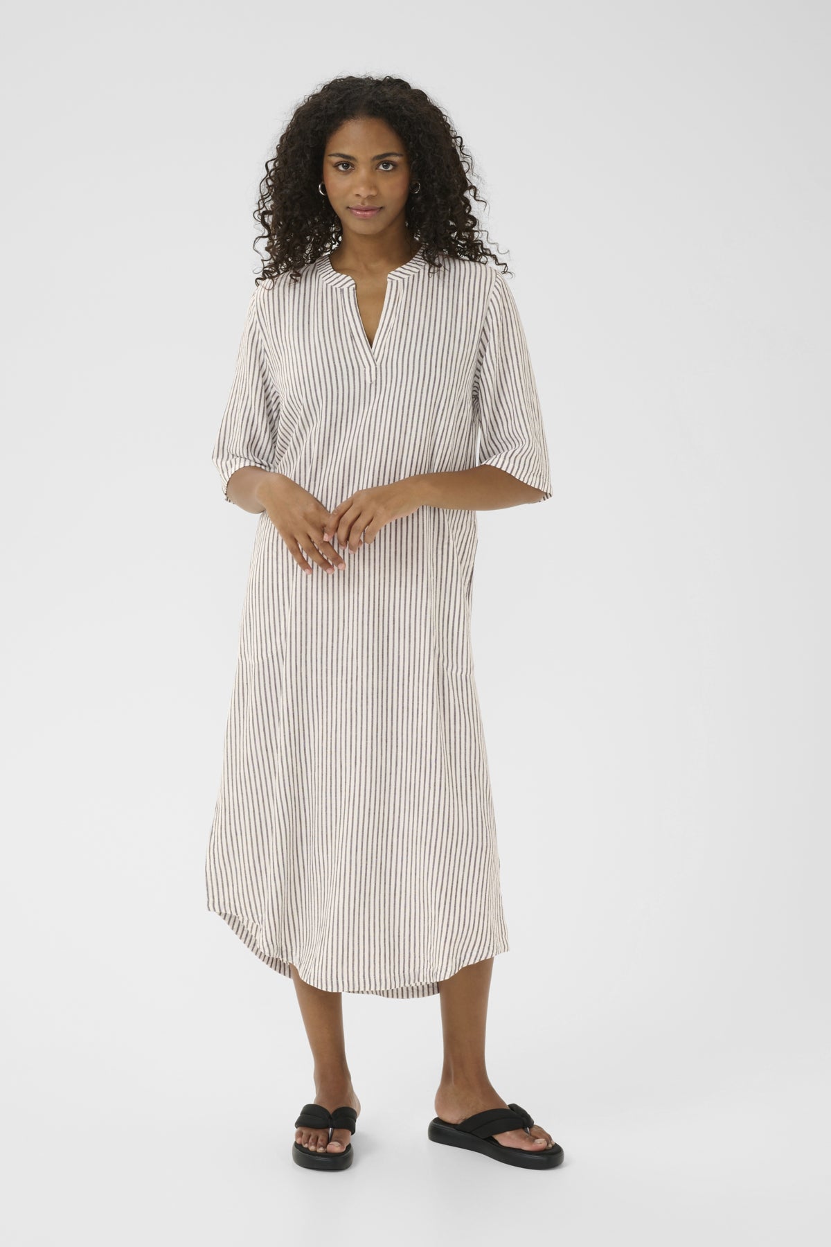 KAmilia Kaftan Dress Chalk/Fudge Stripe - 10508312