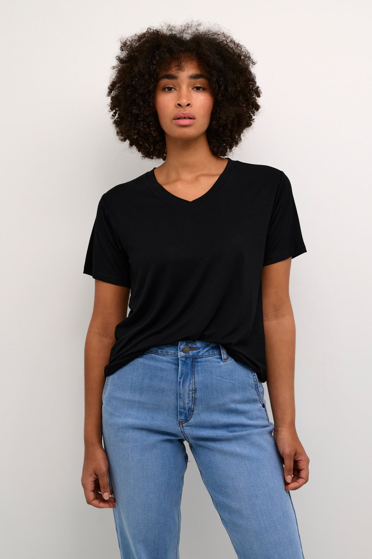 KAfrida V-neck T-Shirt Black deep - 10508581