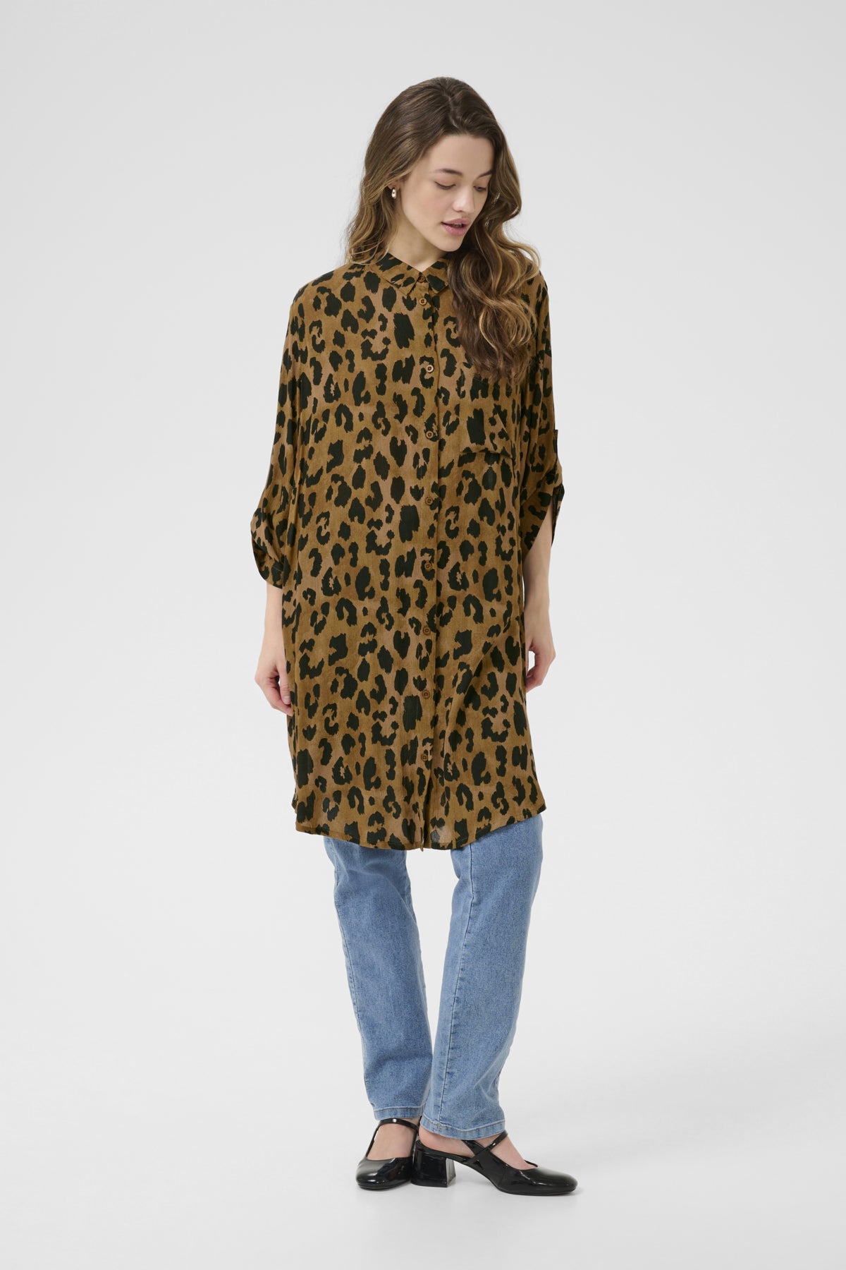 KAjessi Amber Shirt Brown Leopard Print - 10508937