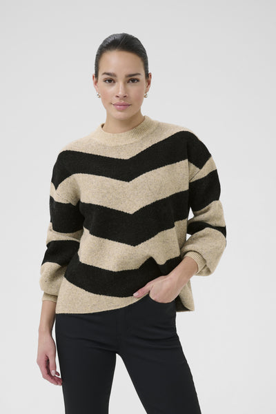 KAverana Knit Pullover Feather Gray M./Black Stripe - 10509061 Thumbnail