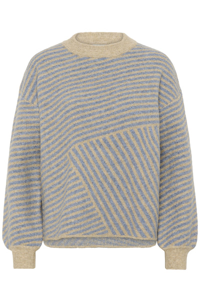 KAverana Knit Pullover Feather Grey Mel/Windward Blue - 10509061 Thumbnail