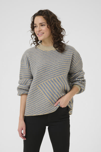 KAverana Knit Pullover Feather Grey Mel/Windward Blue - 10509061 Thumbnail