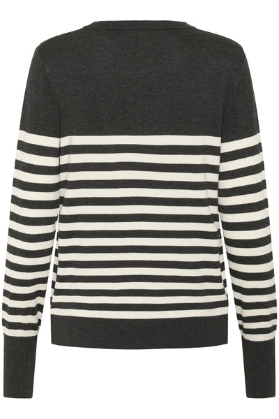 KAlizza Striped Knit Pullover DGM/Turtledove Half Stripe - 10509065 Thumbnail