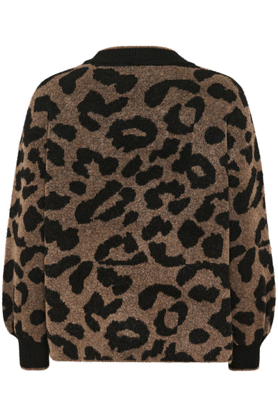 KAwilma Knit Pullover Brown/Black Animal Pattern - 10509217 Thumbnail