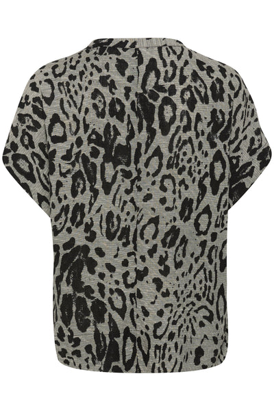 KAmilia Wing SL Blouse Moonstruck / Black Animal - 10509670 Thumbnail