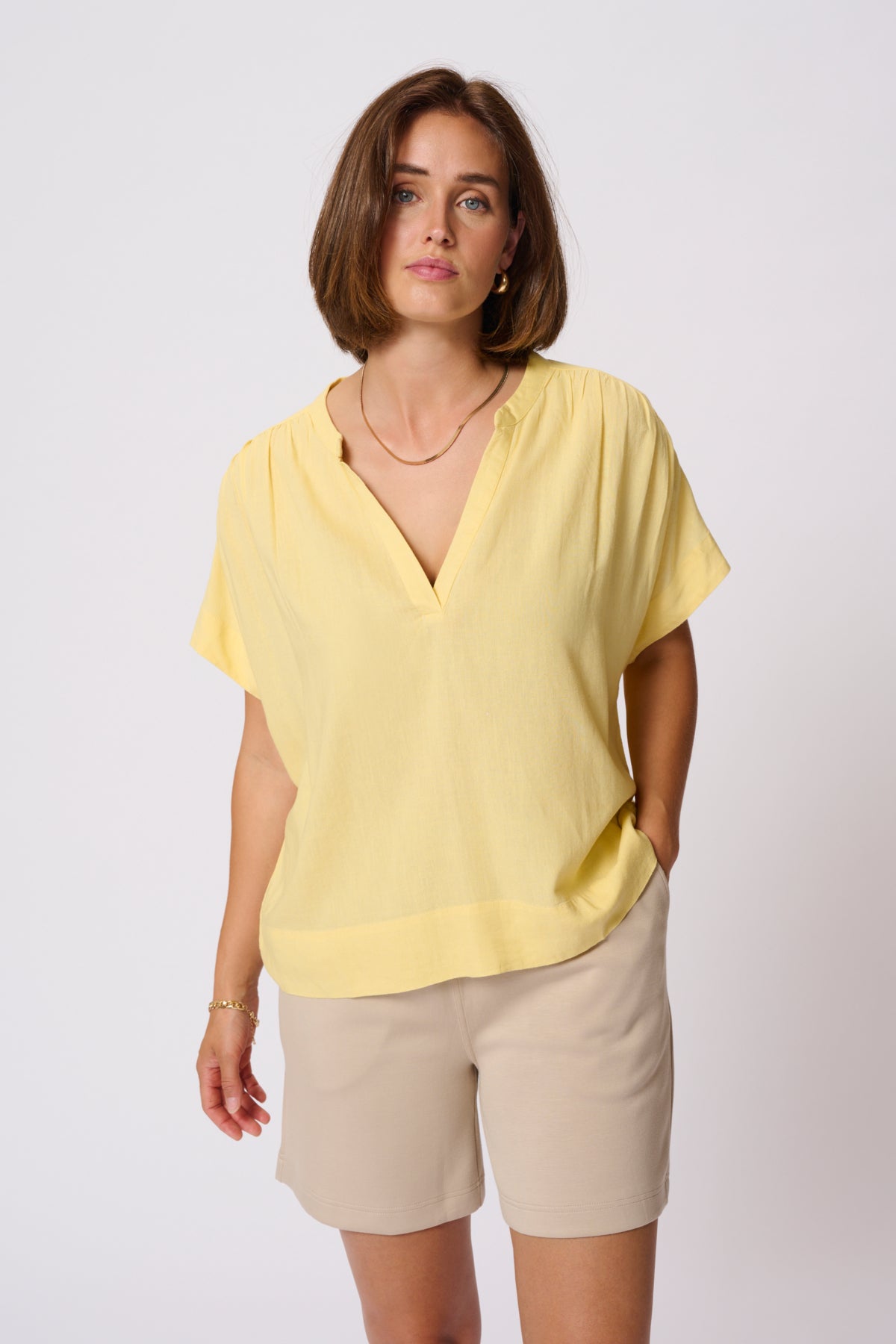 KAmilia Wing SL Blouse Straw - 10509670