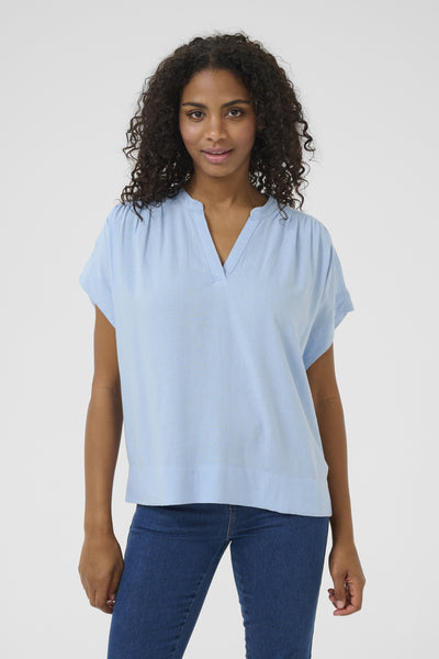 KAmilia Wing SL Blouse Soft Chambray - 10509670 Thumbnail