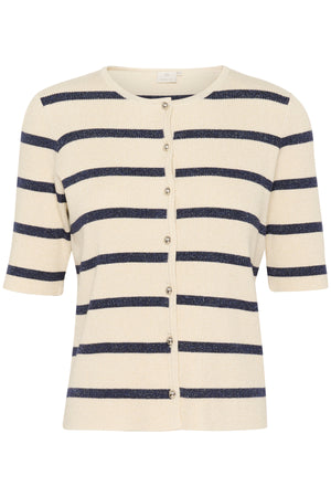 KAmorita Cardigan Silver white/ Blue stripe - 10509948