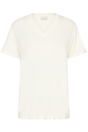 KAmaria V-neck T-Shirt Chalk
