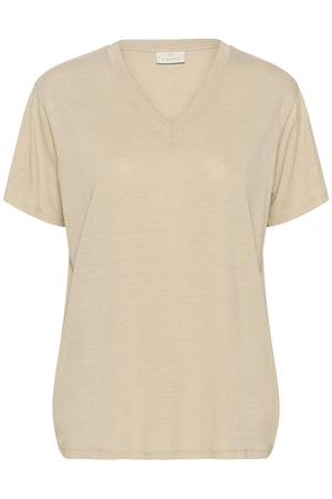 KAmaria V-neck T-Shirt Feather Gray - 10510066