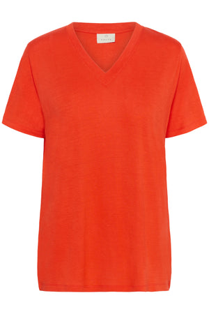 KAmaria V-neck T-Shirt GRENADINE - 10510066