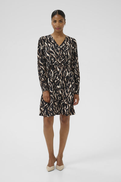 KAmille Dress Black/Brown Graphic Animal - 10510520 Thumbnail