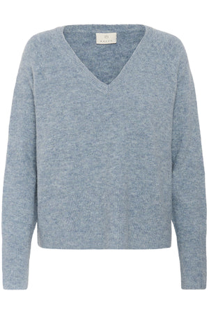 KAniel v-neck Pullover Windward Blue Melange - 10510521