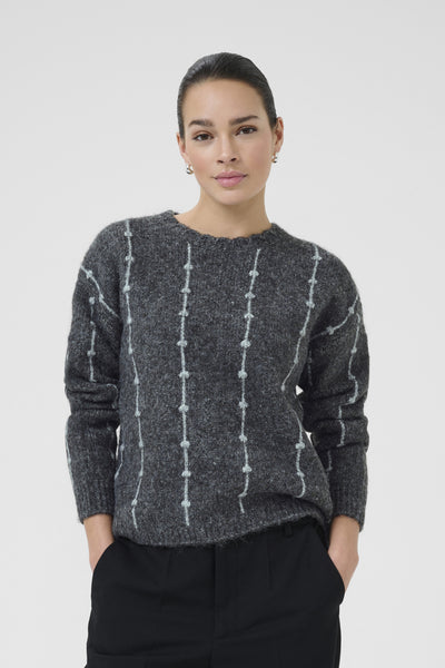 KAlianna Knit Pullover Dark grey melange - 10510673 Thumbnail