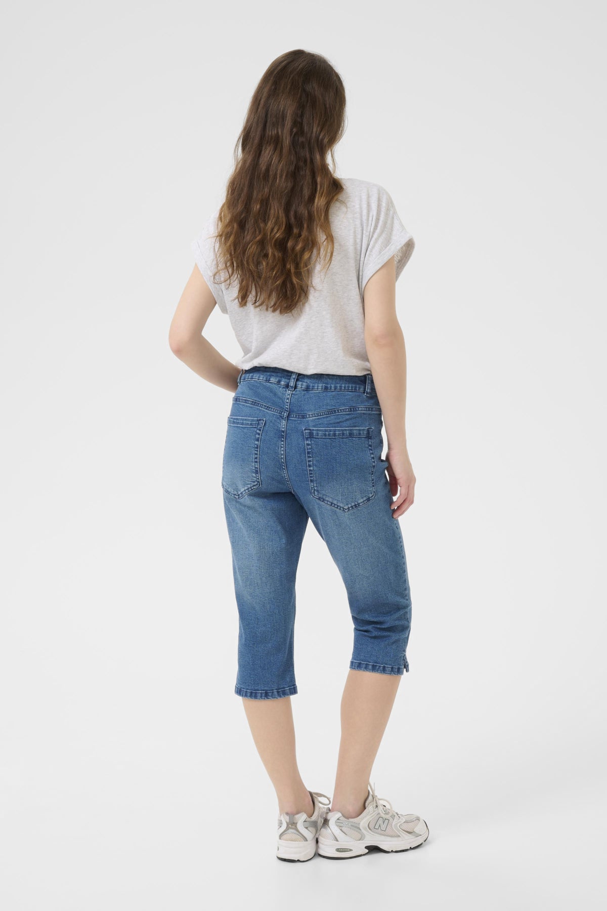 KAlaurine Capri Jeans Washed/Destroyed Blue Denim - 10510760
