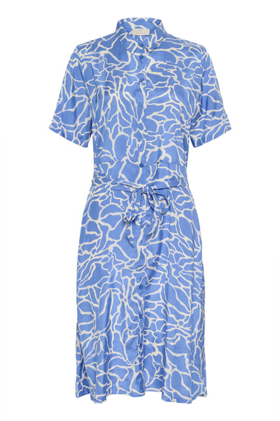 KAemine Printed Dress SS Ultramarine W. Chalk Print - 10511120 Thumbnail