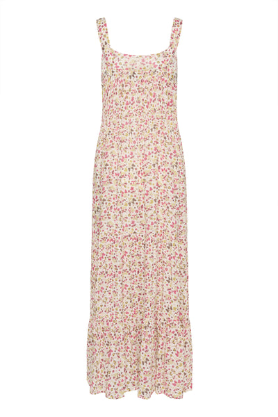 KAvalery Amber Dress Chalk w. multi flowers Thumbnail