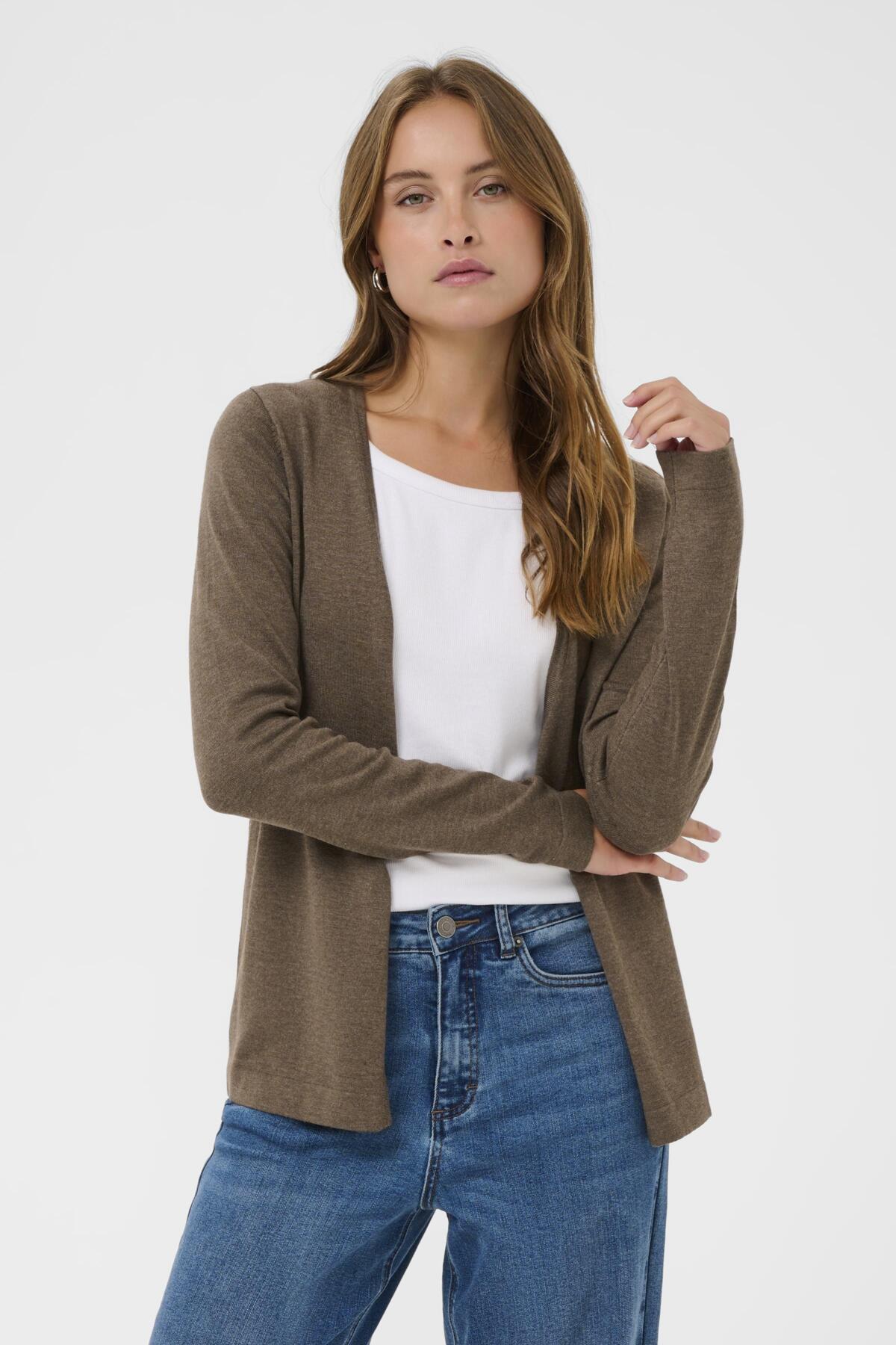 KAfenia Astrid Cardigan 10551503 Morel Melange