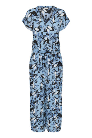KAmille Amber Jumpsuit Printed Blue Graphic Flower - 10552230