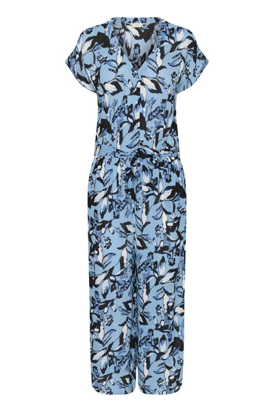 KAmille Amber Jumpsuit Printed Blue Graphic Flower - 10552230 Thumbnail