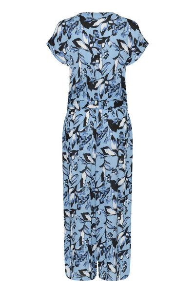 KAmille Amber Jumpsuit Printed Blue Graphic Flower - 10552230 Thumbnail