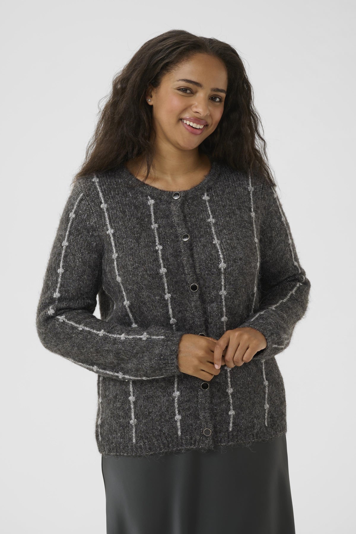 KClorenna Knit Cardigan Dark grey melange - 10583658