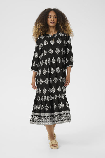 CRTiah Flounce Dress Black Damask Pattern - 10606285 Thumbnail