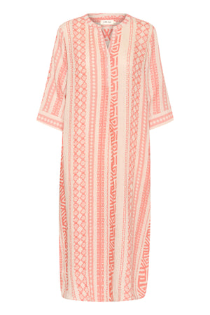 CRBellis Caftan Dress Ethnic Geo Porcelain Rose - 10611577