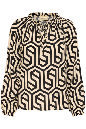 CRAstra Blouse Geometric Black White - 10613115