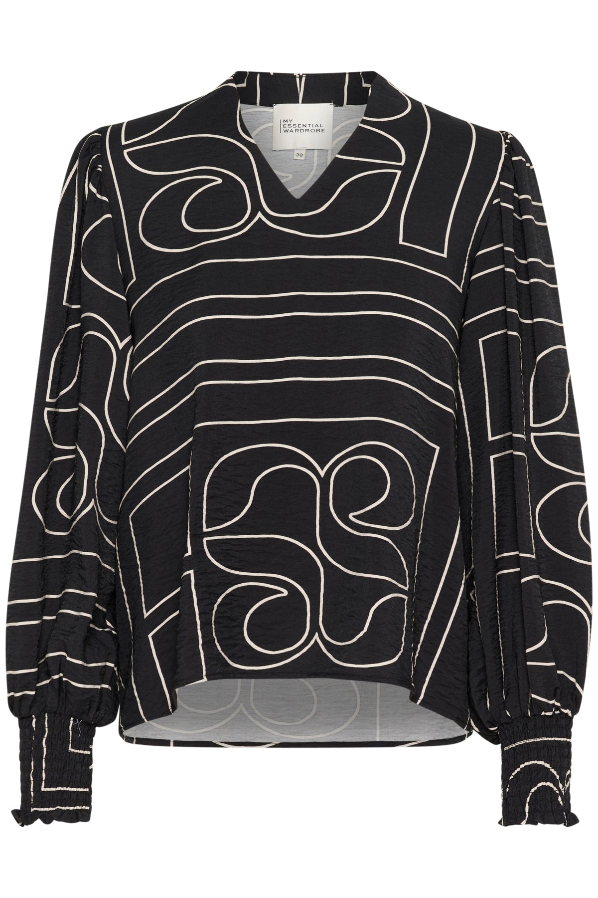 KellyMW Blouse Black AOP - 10704579