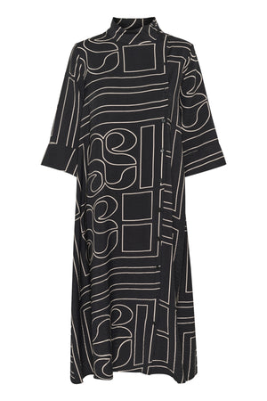 KellyMW Shirtdress Black AOP - 10704580