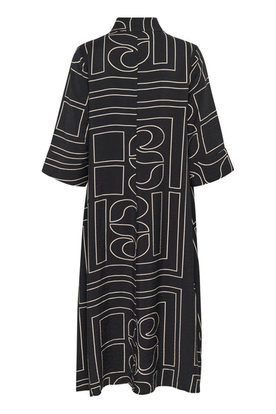 KellyMW Shirtdress Black AOP - 10704580 Thumbnail
