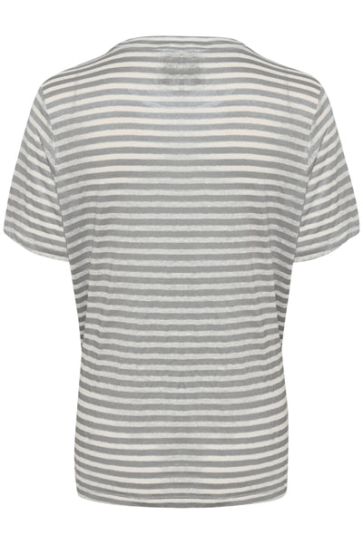 LisaMW Striped Tee Frost Gray Striped - 10704599 Thumbnail