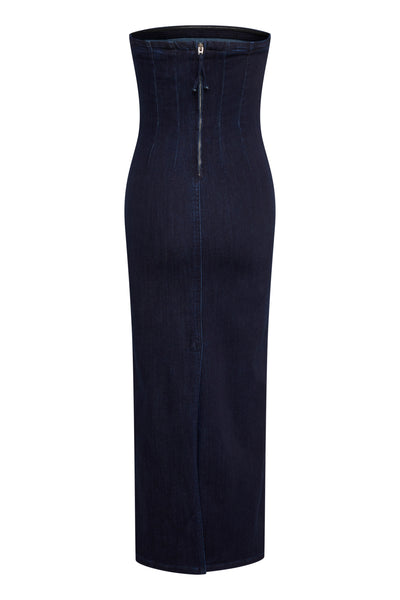 AyoMW 158  Denim Dress Dark Blue Un-Wash - 10704651 Thumbnail