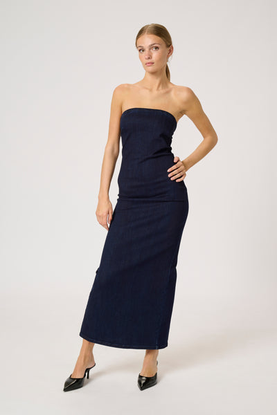 AyoMW 158  Denim Dress Dark Blue Un-Wash - 10704651 Thumbnail