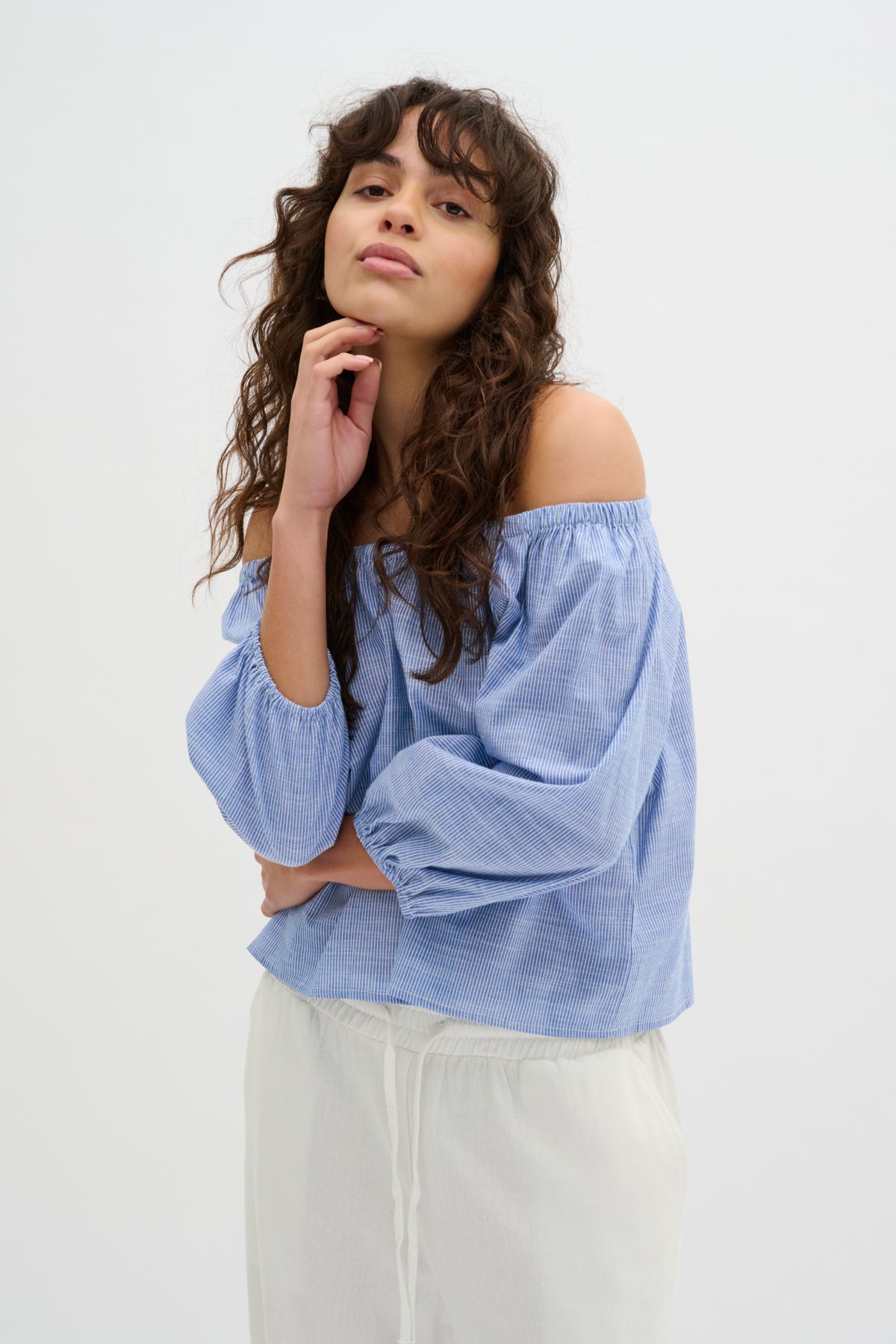 SkyeMW Blouse Delft Blue Striped - 10704683