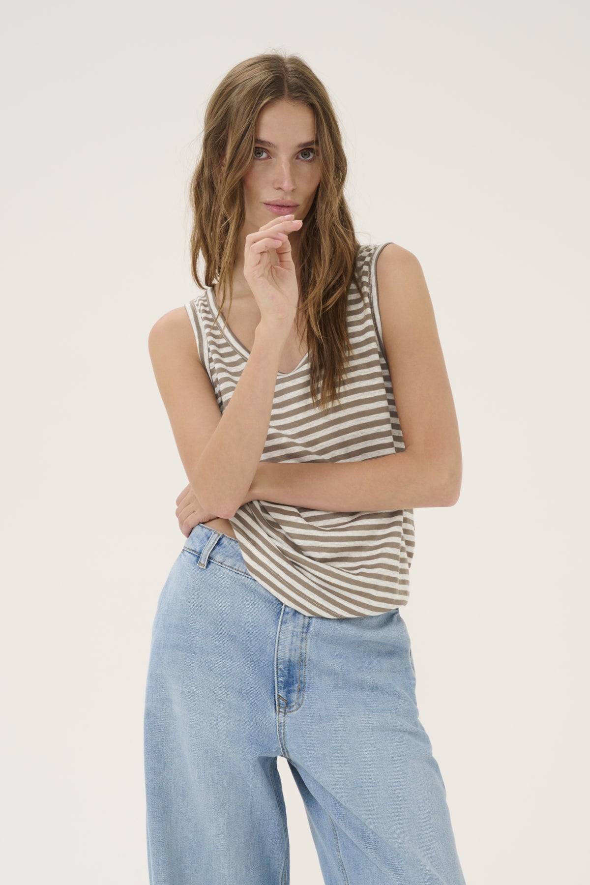 LisaMW Striped Top Major Brown Striped - 10704687