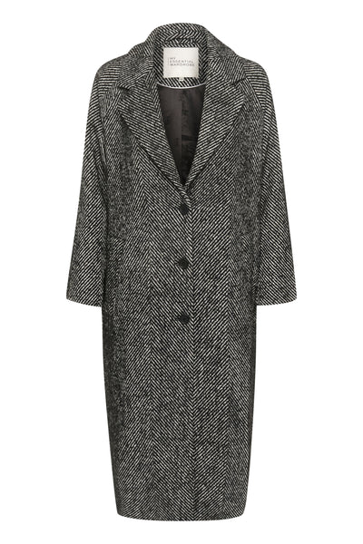 MaggieMW Coat Black - Off White Combo - 10704748 Thumbnail