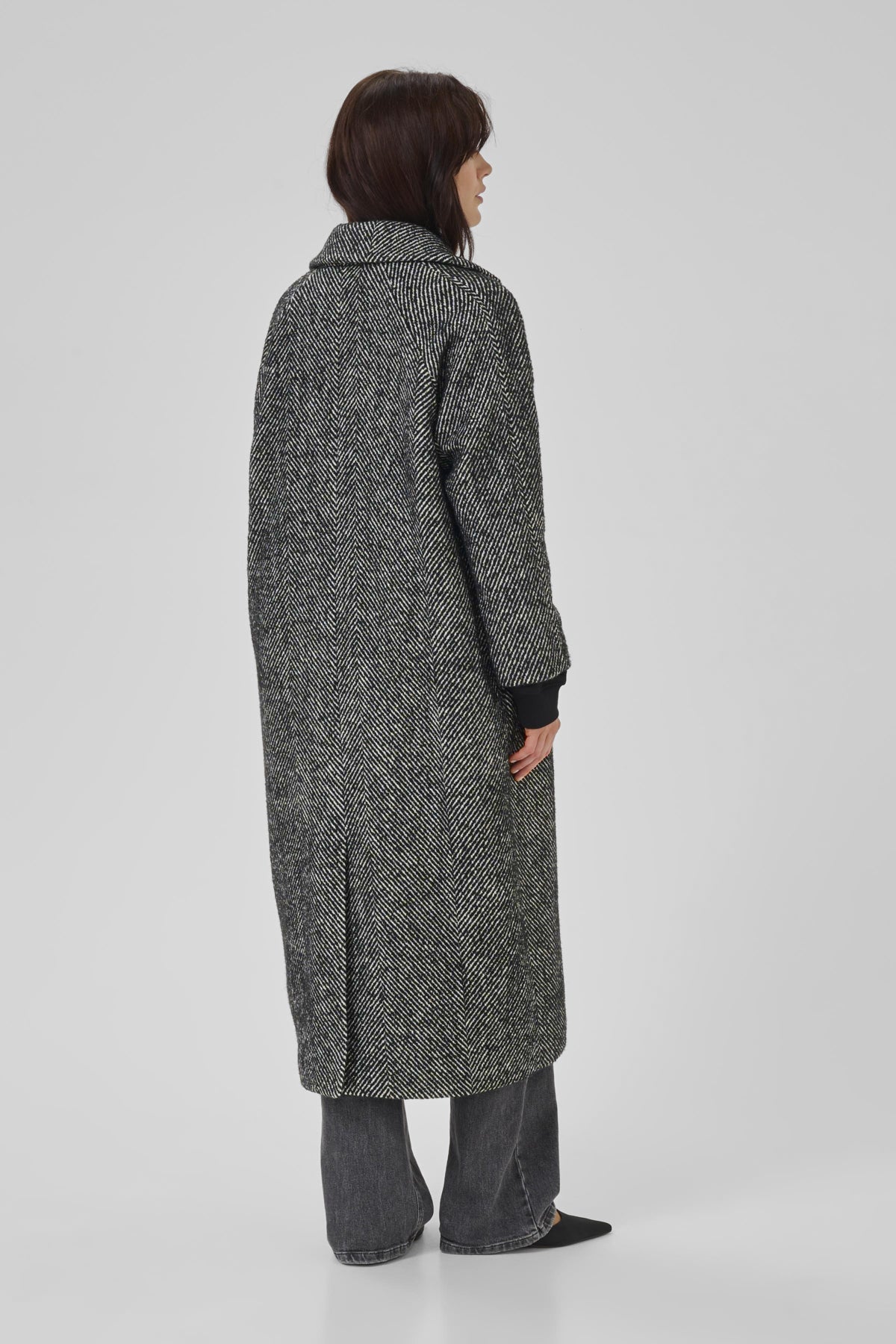 MaggieMW Coat Black - Off White Combo - 10704748