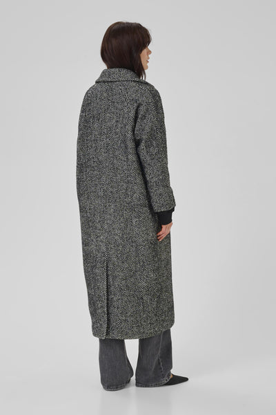 MaggieMW Coat Black - Off White Combo - 10704748 Thumbnail