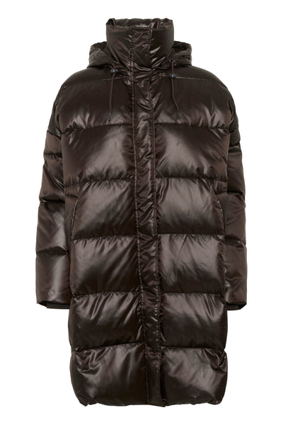 GlossyMW Down Long Jacket Espresso - 10704754 Thumbnail
