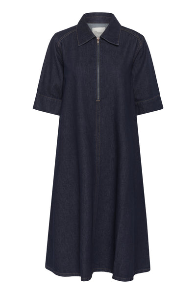 MaloMW 143 Long Dress Dark Blue Un-Wash - 10704782 Thumbnail
