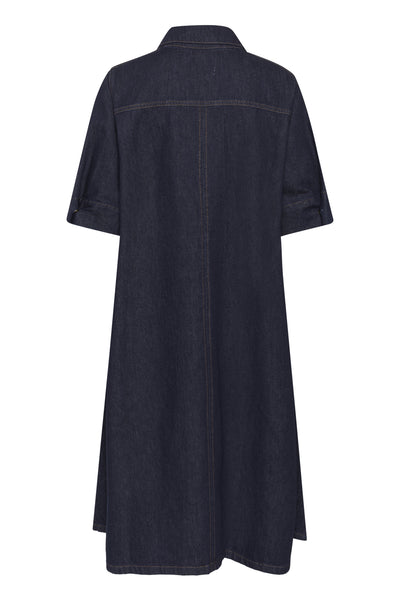 MaloMW 143 Long Dress Dark Blue Un-Wash - 10704782 Thumbnail