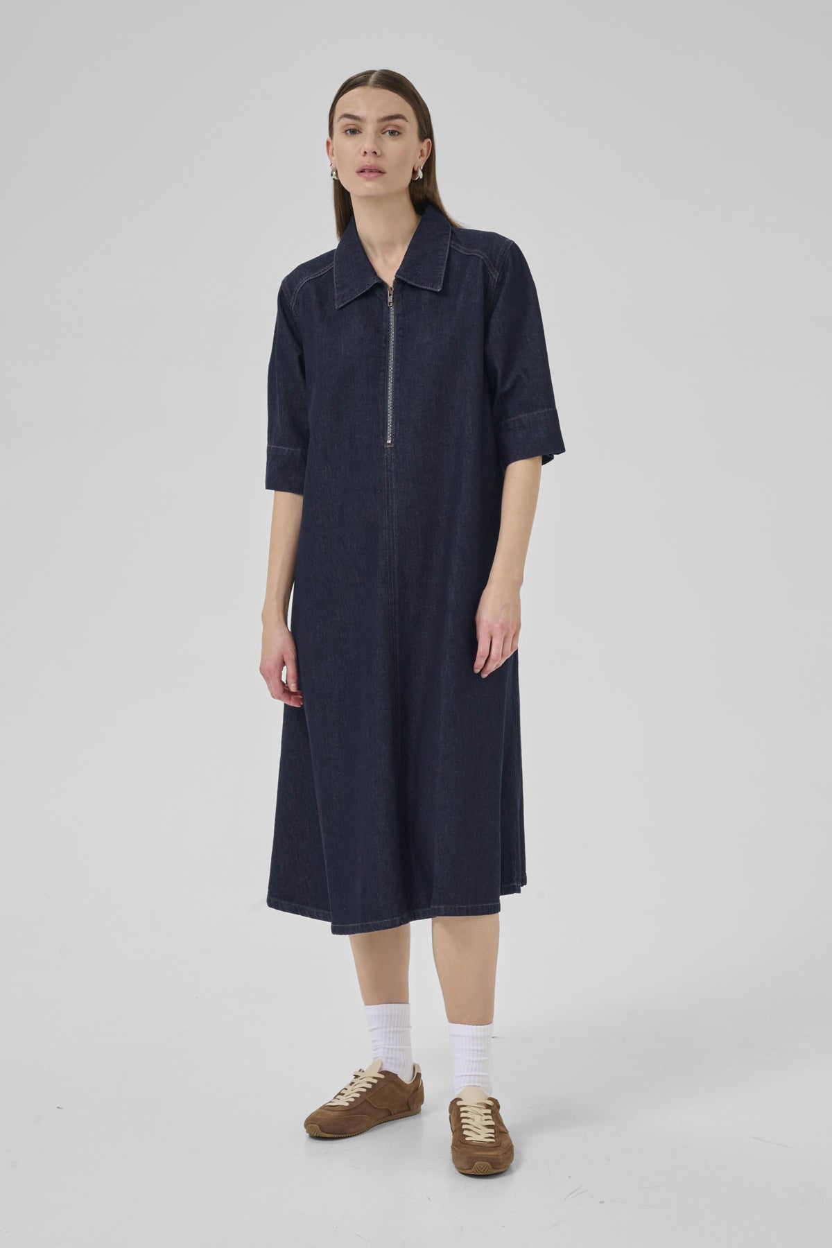 MaloMW 143 Long Dress Dark Blue Un-Wash - 10704782