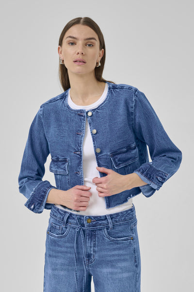 DangoMW 144 Short Jacket Medium Blue Wash - 10705060 Thumbnail