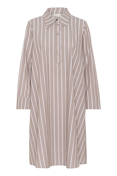KionaMW Long Dress Walnut Striped - 10705136 Thumbnail